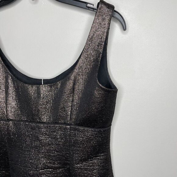 TRINA TURK Dress Womens 2 Bronze Metallic Sleeveless Mini NEW Sheath - Picture 4 of 9